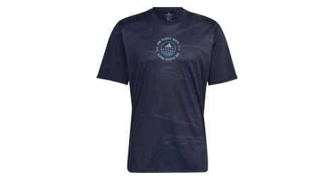 Maillot manches courtes adidas running d4r noir bleu homme