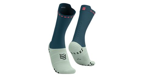 Chaussettes compressport pro racing socks v4.0 bike bleu