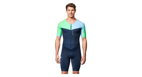 van rysel short sleeve short distance tri function blue green