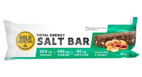 Barre énergétique salée goldnutrition total energy salt bar chocolat/cacahuètes - 40g