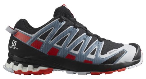 Chaussures de trail salomon xa pro 3d v8 gtx noir bleu rouge homme