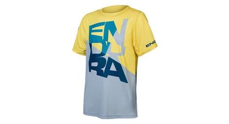 Camiseta endura singletrack core niño azul arándano / amarillo 9/10 años