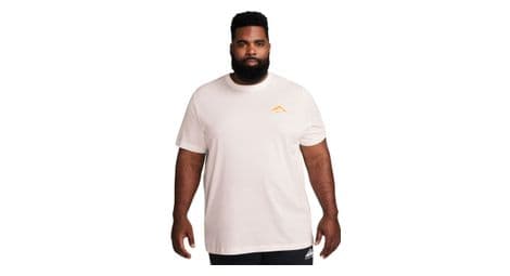 Nike dri-fit trail logo shirt met korte mouwen beige