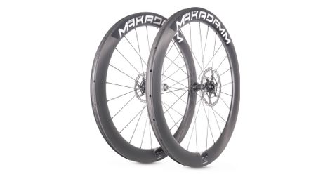 Paire de roues carbone route – MaKadamm stark u56 disc premium à pneus – 1540 gr la paire – centerlock – axe 12x100 | 12x14