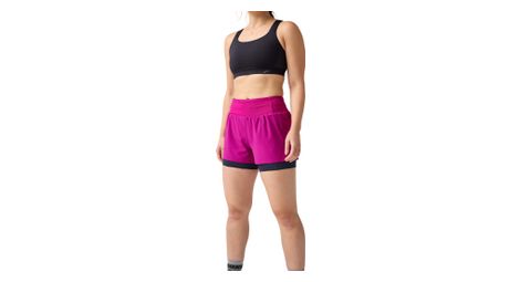 Short 2-en-1 brooks high point 2.0 3in rose/bleu femme