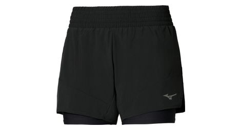 Mizuno 2-in-1-Shorts 4,5 Zoll, schwarz, Damen