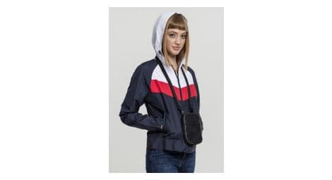 Coupe-vent ? capuche tricolore r?tro doubl? en mesh