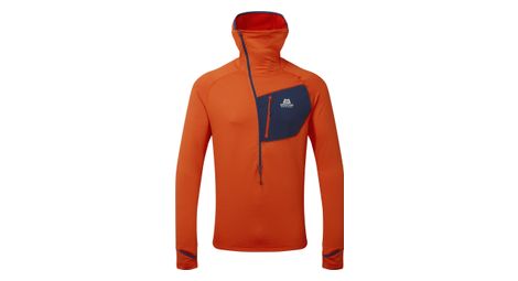 Polaire mountain equipment eclipse hooded zip t orange