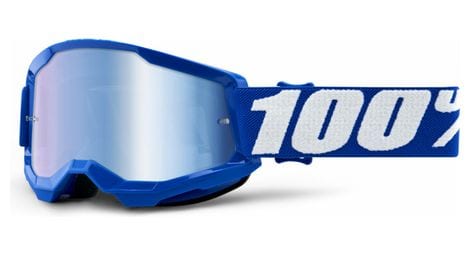 100% strata 2 kids goggle | blue | blue mirror lenses