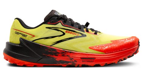 Brooks catamount 3 yellow/red men's trail shoe