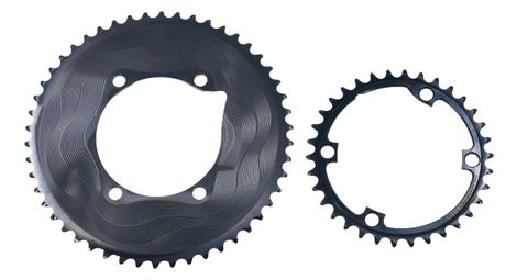 Plato alugear round aero 110 bcd asymmetric shimano 11 velocidades negro