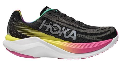 Chaussures de Running Femme Hoka Mach X Noir Jaune Rose