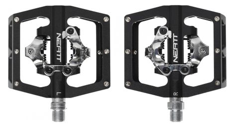 Neatt double side clipless pedals with cages spd black