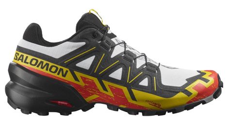Chaussures de Trail Salomon Speedcross 6 Blanc Rouge Jaune Homme