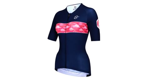 Maillot velo manches courtes pour femmes blue 8andcounting