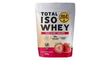 goldnutrition total iso whey strawberry protein drink 450g