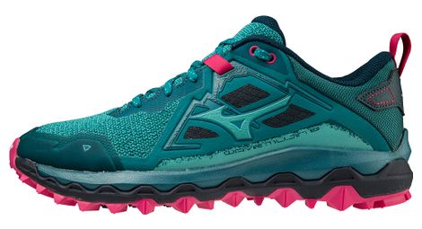 Chaussures de trail running femme mizuno wave mujin 8 vert bleu rose