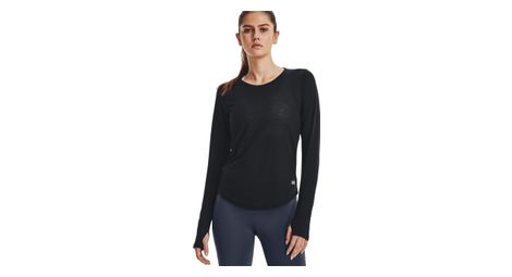 Maillot de manga larga under armour streaker para mujer negro