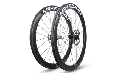 Paire de roues carbone route – MaKadamm stark u49 disc premium à pneus – 1377gr la paire – centerlock – axe 12x100 | 12x142