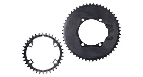 alugear round aero 110 bcd asymmetric shimano 12 speed chainrings black