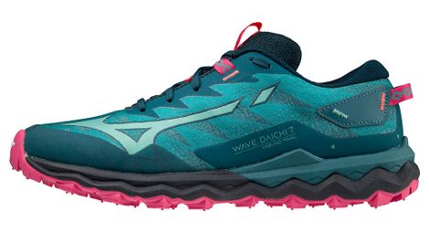 Chaussures de trail running femme mizuno wave daichi 7 vert bleu rose