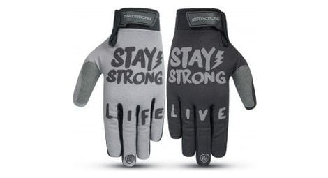 Gants stay strong live life enfant noir/gris t.s