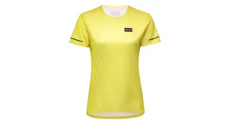 Maillot manches courtes gore wear context daily femme jaune fluo