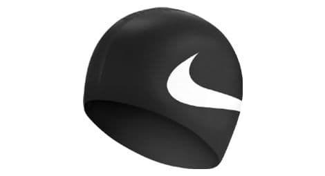 Gorra de natación negra con logo grande de nike swim