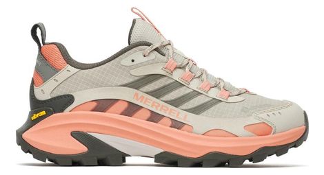 Zapatillas de senderismo Merrell Moab Speed 2 Gore-Tex, gris/coral, para mujer