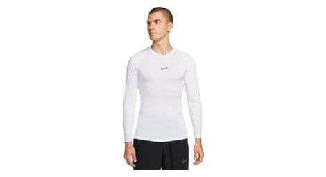 Maillot manches longues nike pro blanc homme