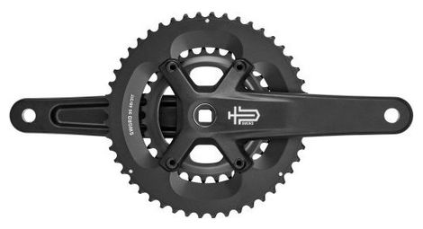 Microshift-Kurbelgarnitur mit Vierkantachse Sword 2×9 48/31 Zähne Wide Black