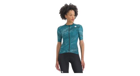Maillot de manga corta para mujer sportful cliff supergiara turquesa