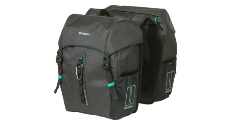 Basil discovery 365d bolsa de bicicleta doble m 18 litros cuerpo a cuerpo negro