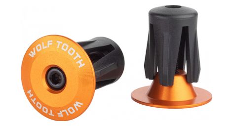Embouts de guidon wolf tooth alloy bar end plugs orange