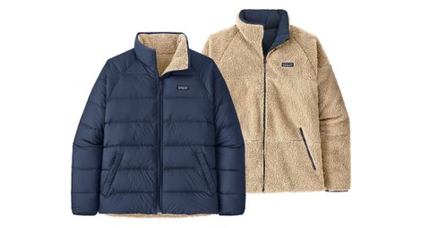 Chaqueta reversible patagonia silent para hombre azul