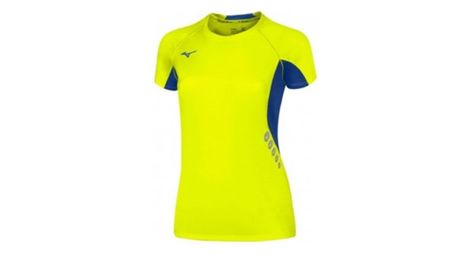 Tee-shirt running trail femme mizuno premium hz jaune fluo