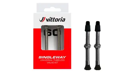 Paire de valves tubeless vittoria singleway presta argent