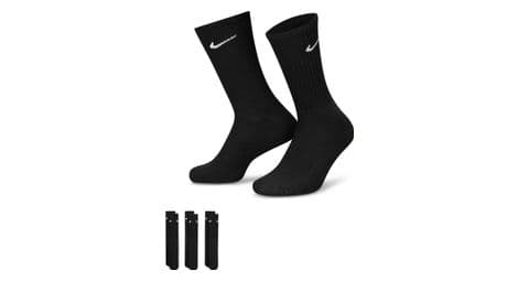 Nike everyday cushioned unisex black socks (x3)