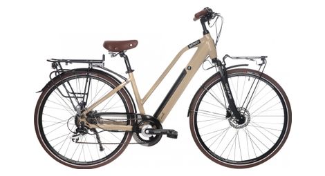 Bicicleta eléctrica urbana bicyklet camille shimano acera/altus 8s 504 wh 700 mm beige marfil 43 cm / 160-165 cm