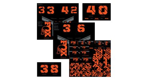 Kit stickers fox racing shox fourche et amortisseur orange factory