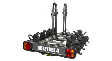 Buzz rack buzzy bee 4 portabici da gancio di traino 7 perni - 4 biciclette nero