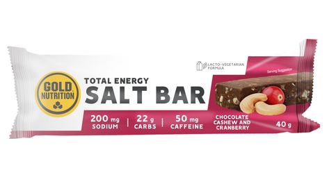 Barre énergétique salée GoldNutrition Total Energy Salt Bar Chocolat/Noix de cajou/Cranberries - 40g