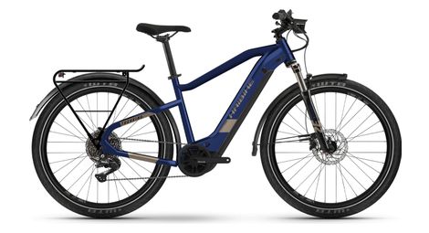 Vtc électrique haibike trekking 7 i630wh shimano deore m5100 11v bleu marine / beige sable 2022