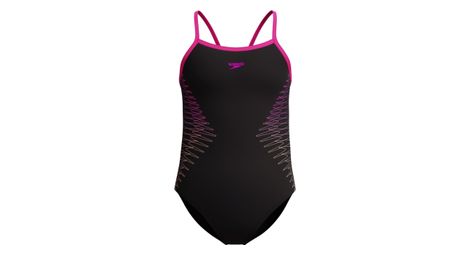 Costume da bagno Speedo Plastisol Placement Nero/Rosa Ragazze