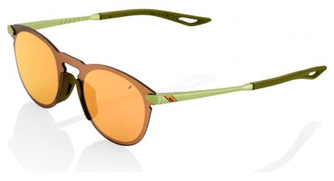 Lunettes 100 legere round vert mat miroir bronze
