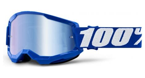 100% strata 2 goggle | blue | blue mirror lenses