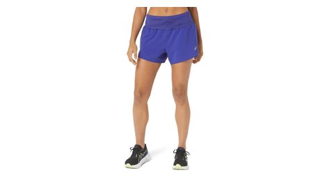 Asics road shorts 3.5in blau damen
