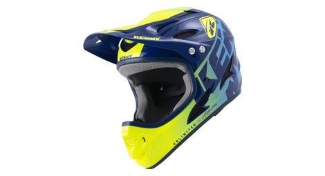 Casco integral kenny down hill graphic azul marino/amarillo