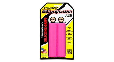 Par de puños esi extra chunky rosa 34 mm