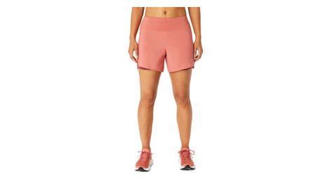 Pantalón corto asics road 5.5in rosa 2 en 1 para mujer